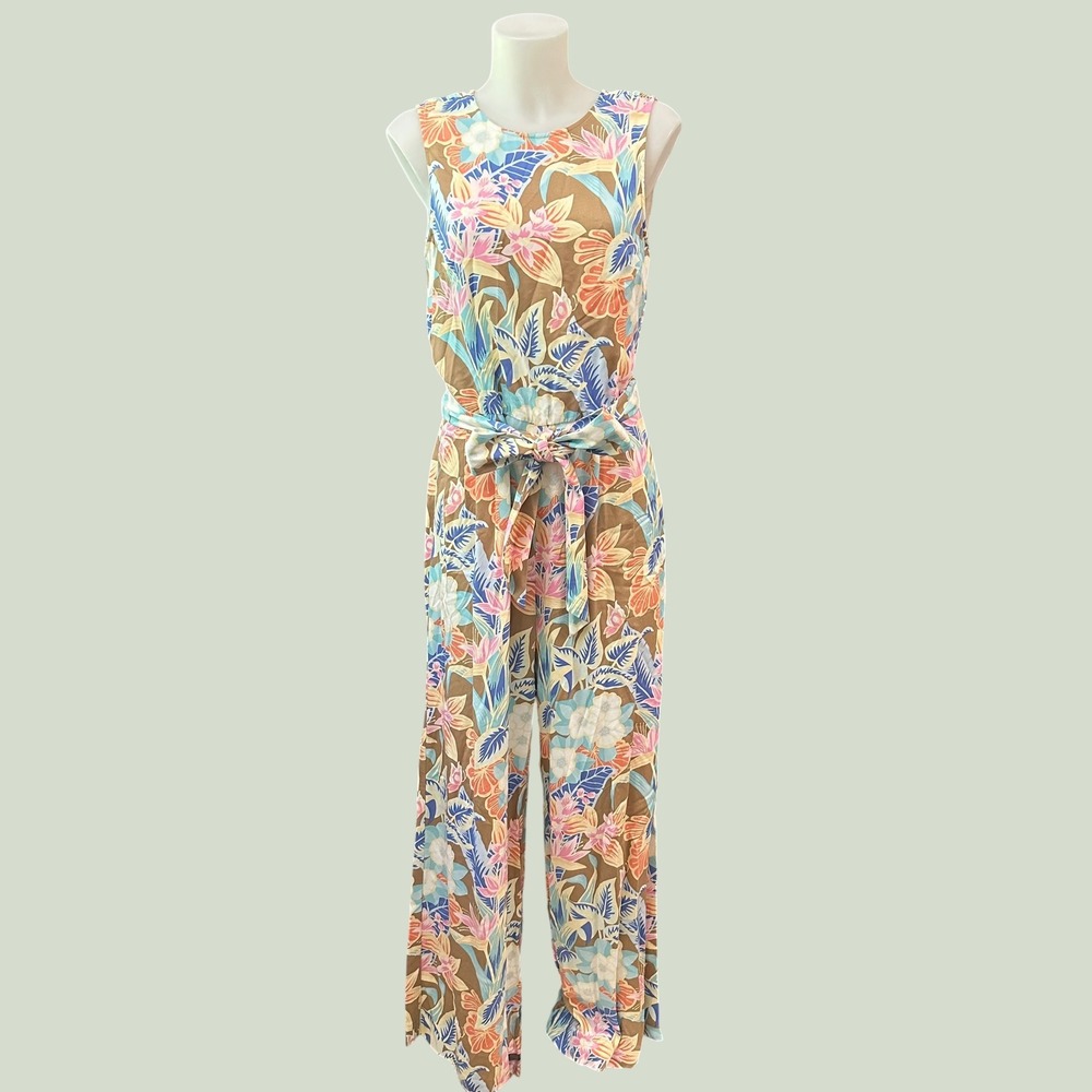 J.McLaughlin Rebekka Sleeveless Wide Leg Jumpsuit Tropical Floral Sz S - NEW